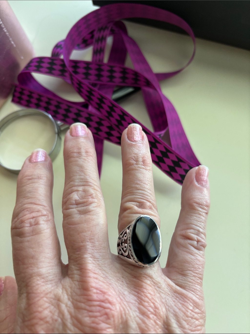 Sterling Silver Women’s Black Onyx Cocktail Ring